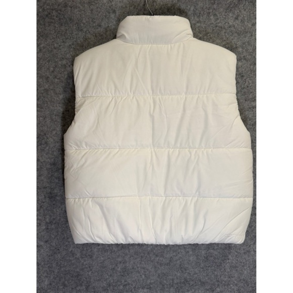 Nike Womens Puffer Vest White Full Zip Quilted Sleeveless Jacket Stand Collar - Picture 5 of 14